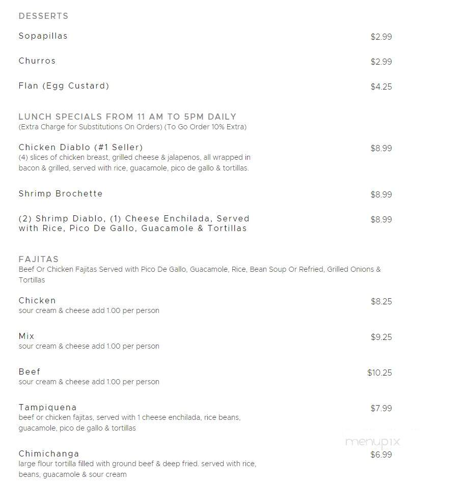 Rancho Grande Mexican - Center, TX menu_pic