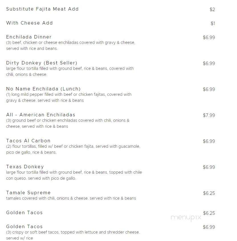 Rancho Grande Mexican - Center, TX menu_pic