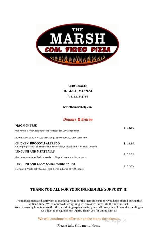 The Marsh Coal Fired Pizza - Marshfield, MA menu_pic