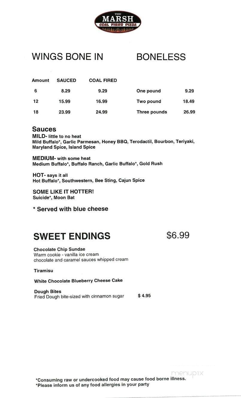The Marsh Coal Fired Pizza - Marshfield, MA menu_pic