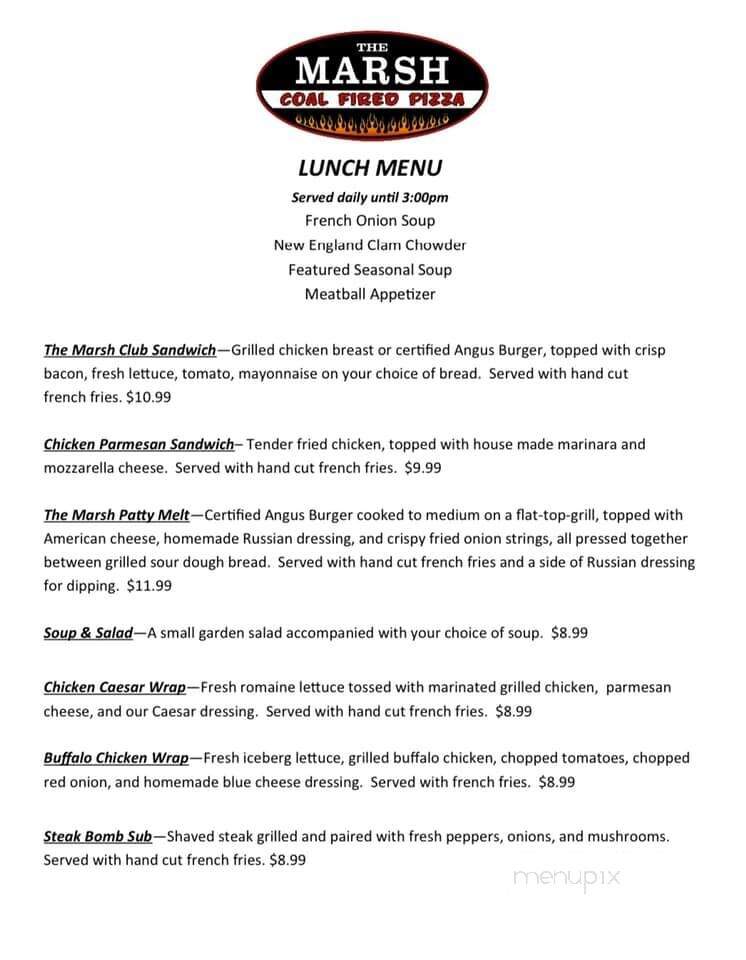 The Marsh Coal Fired Pizza - Marshfield, MA menu_pic