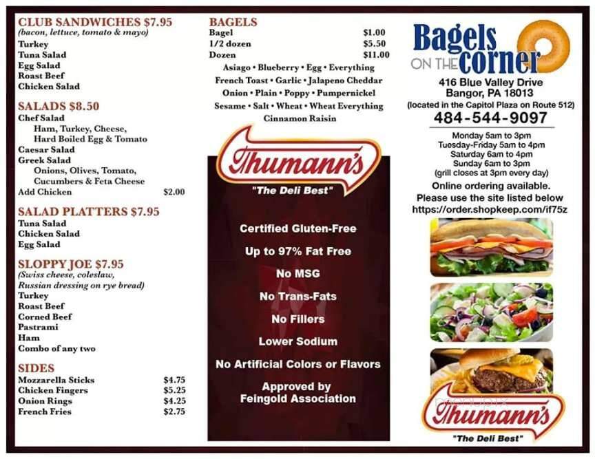 Bagels on the Corner - Bangor, PA menu_pic