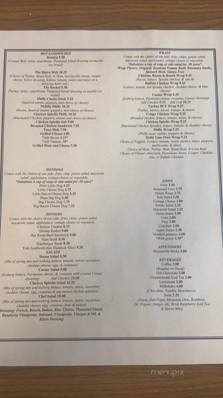 Unadilla Diner - Unadilla, NY menu_pic