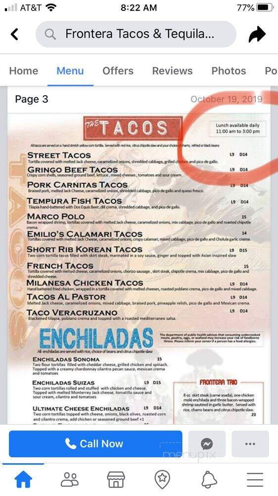 Frontera Tacos & Tequila - Nashua, NH menu_pic