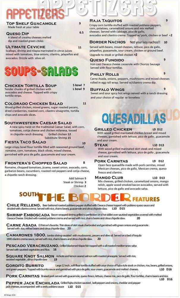 Frontera Tacos & Tequila - Nashua, NH menu_pic