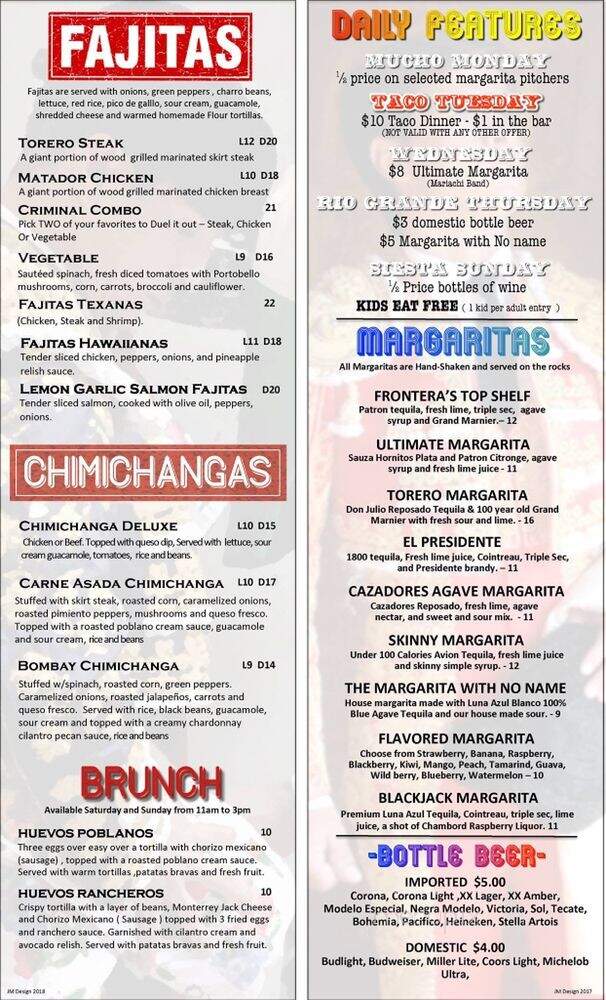 Frontera Tacos & Tequila - Nashua, NH menu_pic