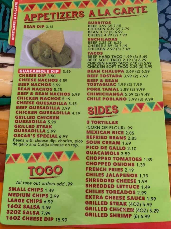 Tapatio Mexican Restaurant - Columbus, IN menu_pic