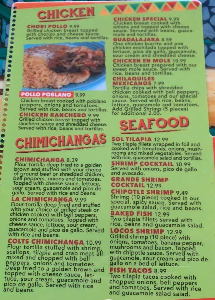 Tapatio Mexican Restaurant - Columbus, IN menu_pic