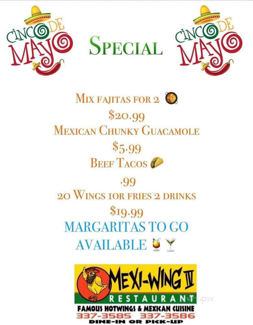 Mexi Wing IV - Sweetwater, TN menu_pic