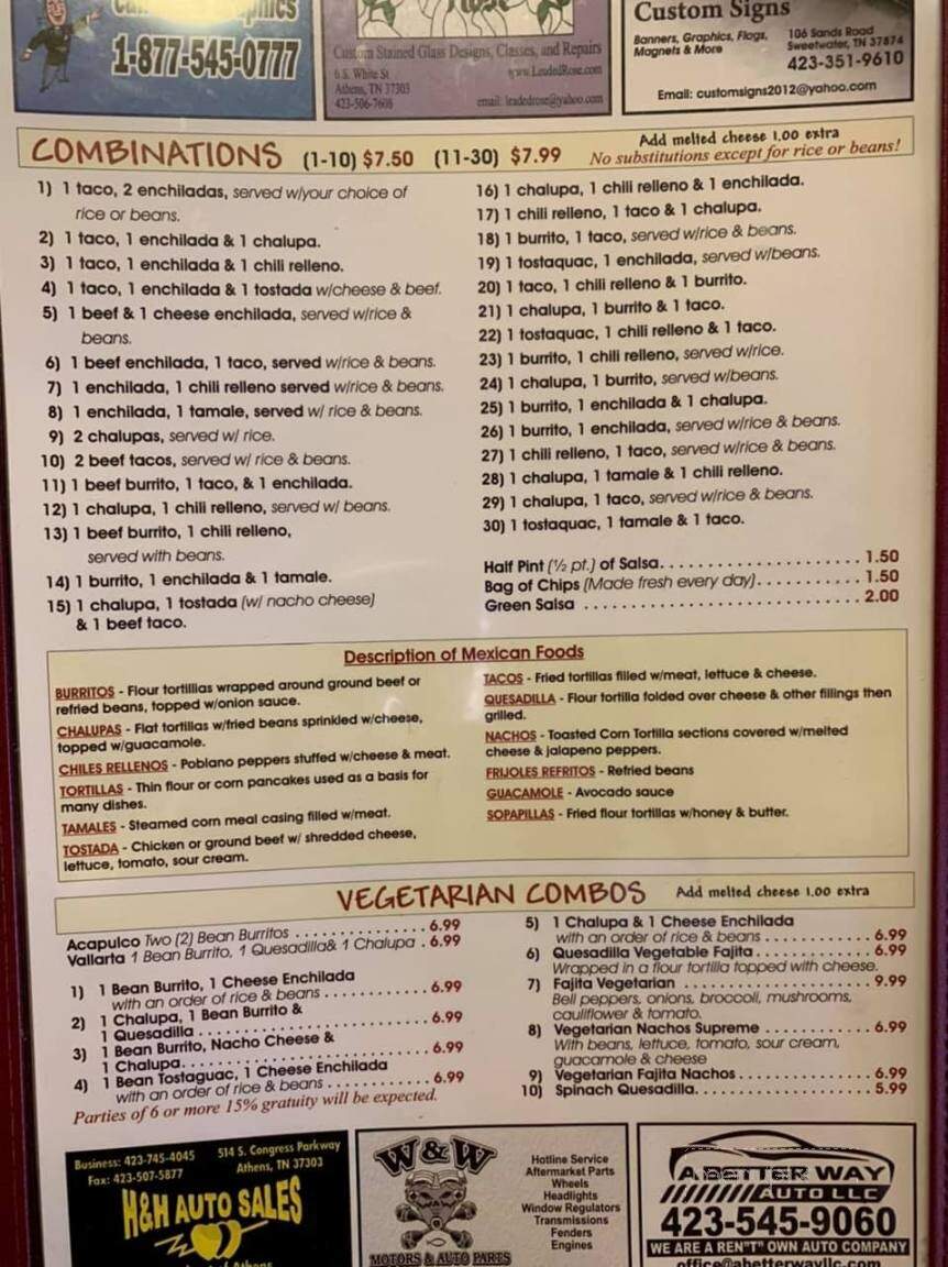 Mexi Wing IV - Sweetwater, TN menu_pic