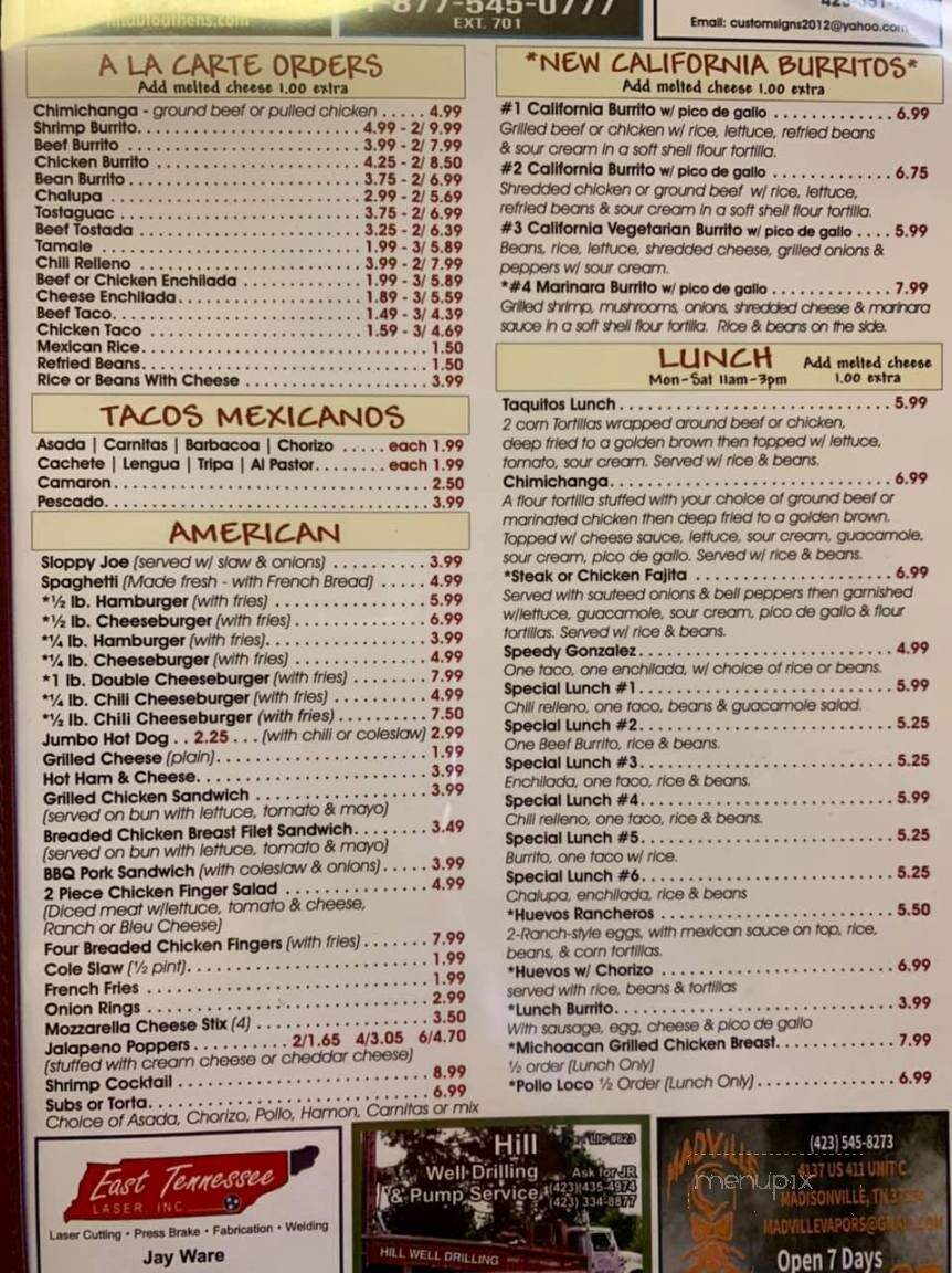 Mexi Wing IV - Sweetwater, TN menu_pic