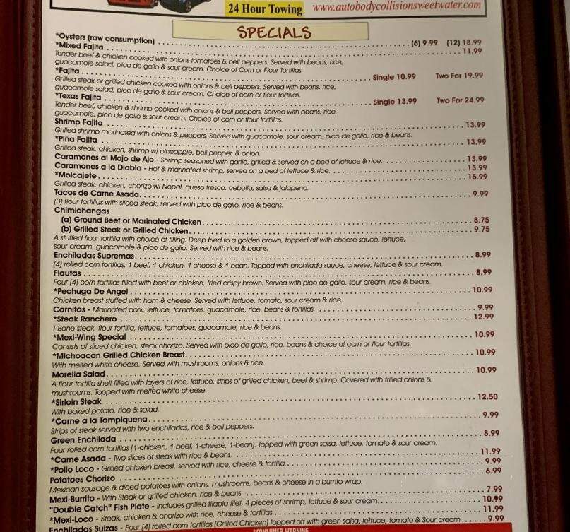 Mexi Wing IV - Sweetwater, TN menu_pic