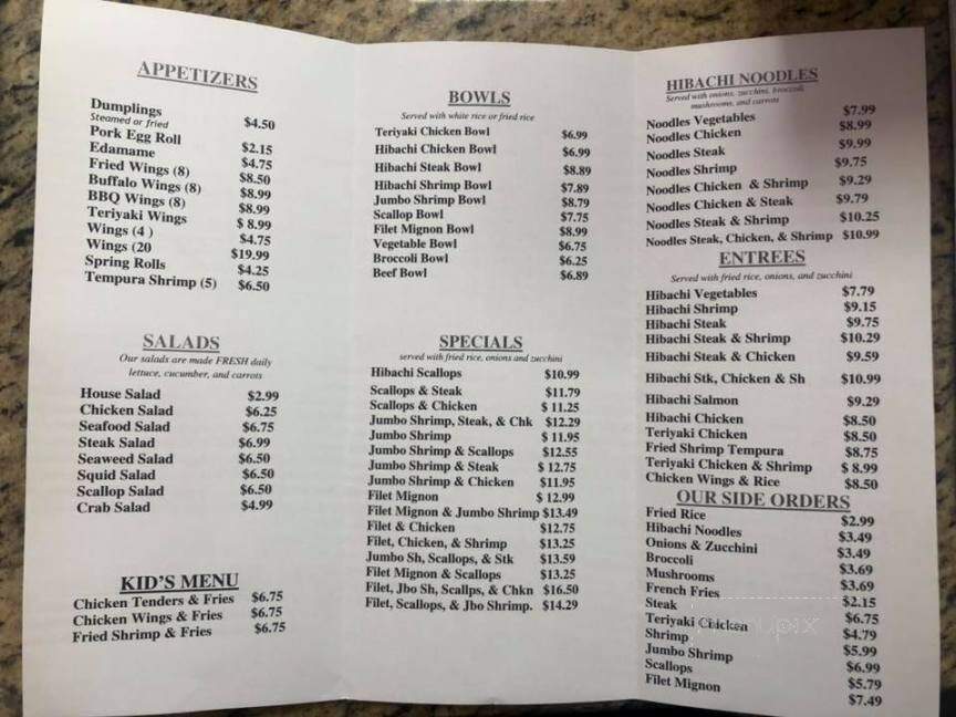 Tokyo Express - Shallotte, NC menu_pic