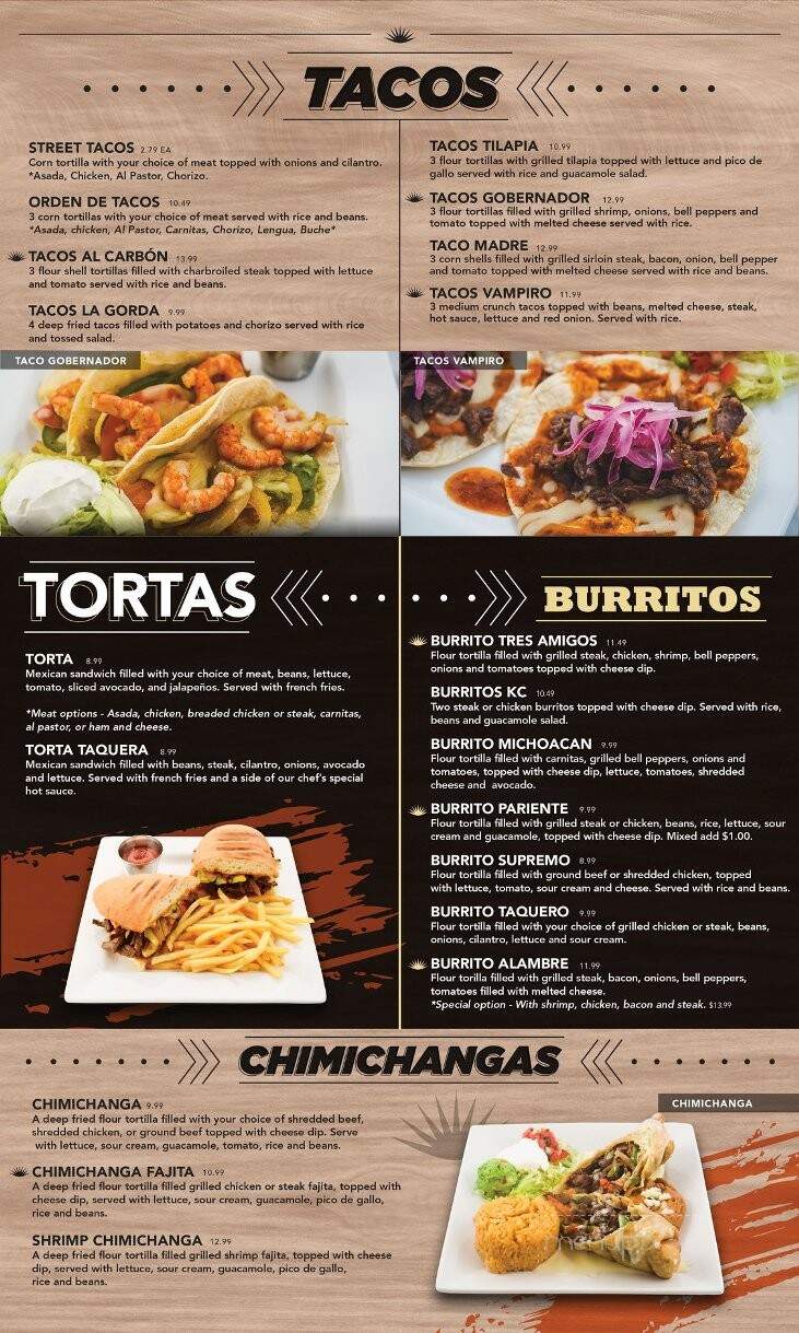 Hacienda Vieja Mexican Grill - Independence, MO menu_pic