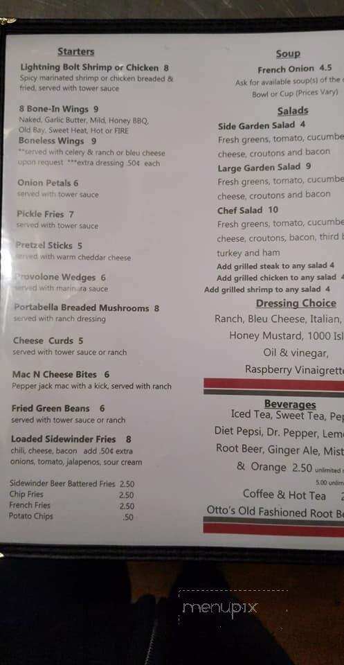 Tower Ridge Inn - McConnellsburg, PA menu_pic