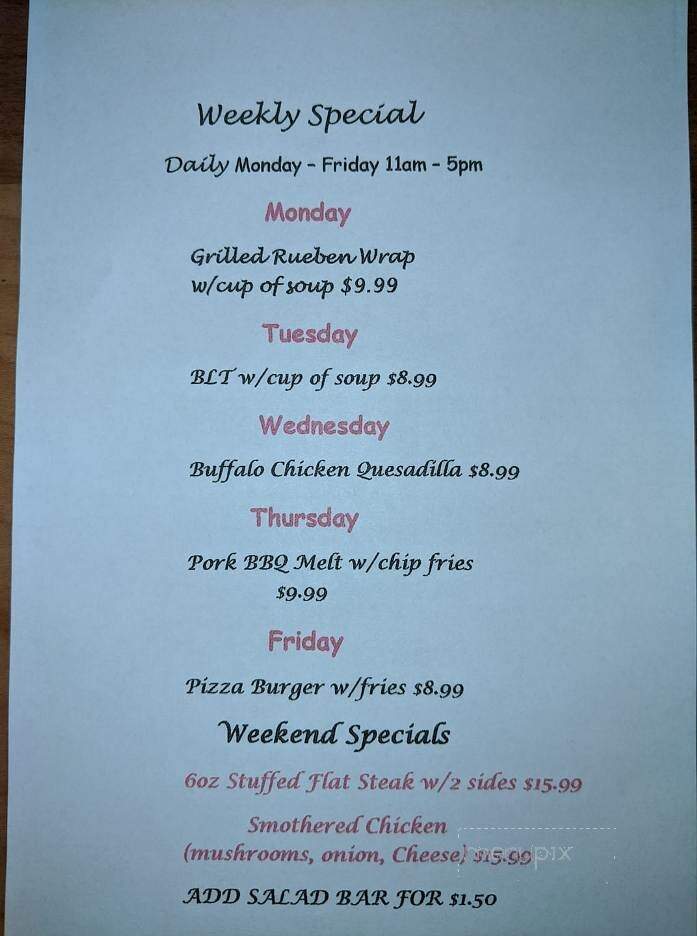 Tower Ridge Inn - McConnellsburg, PA menu_pic
