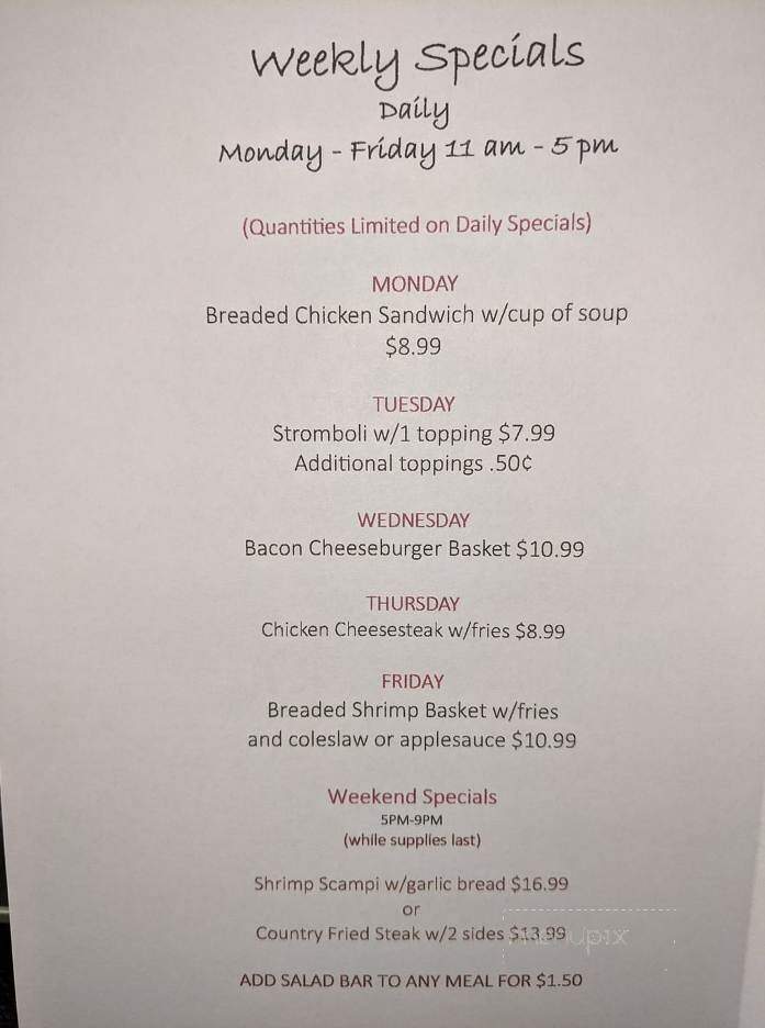 Tower Ridge Inn - McConnellsburg, PA menu_pic