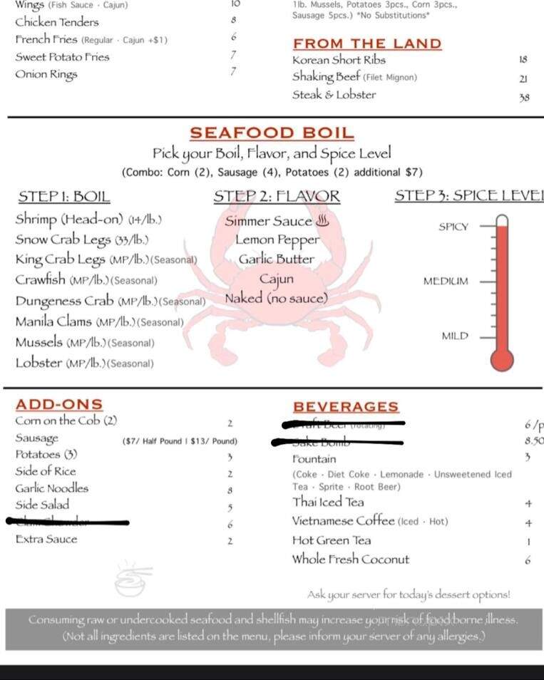 Simmer Claw Bar - Rohnert Park, CA menu_pic
