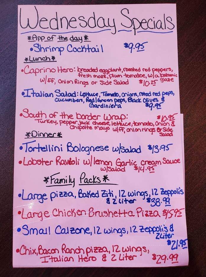 Oreganato's Pizza and Family Restaurant - Hawley, PA menu_pic