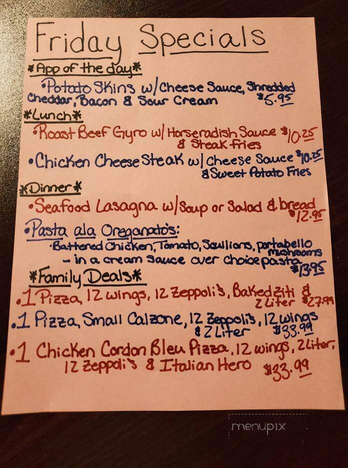 Oreganato's Pizza and Family Restaurant - Hawley, PA menu_pic
