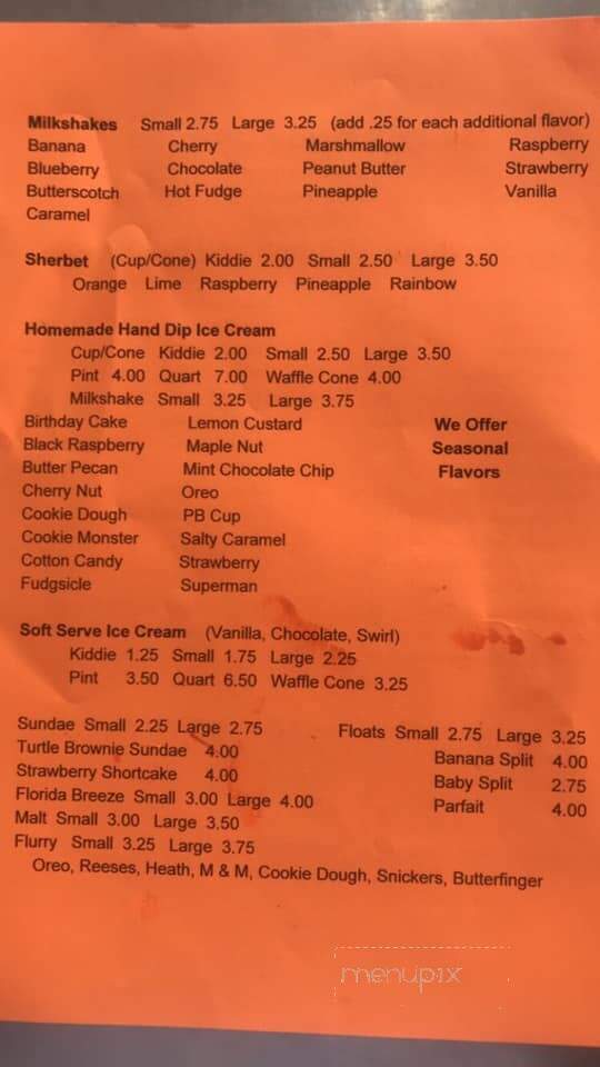 Misty's Kone Shoppe - Wheelersburg, OH menu_pic