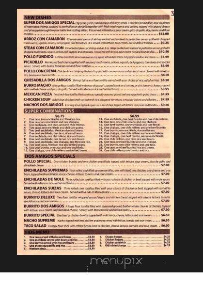 2 Amigos - Barbourville, KY menu_pic