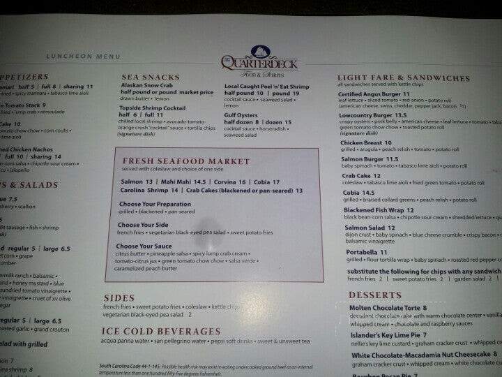 Quarterdeck Oyster Bar - Panama City Beach, FL menu_pic