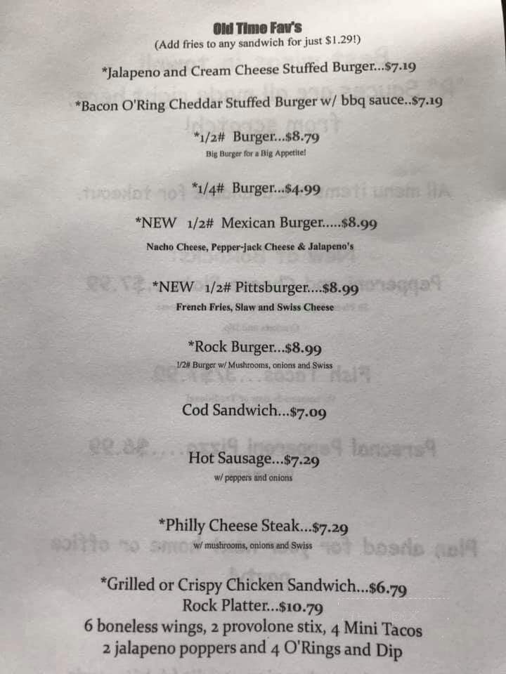 BoRocks Bar and Grille - Meadville, PA menu_pic