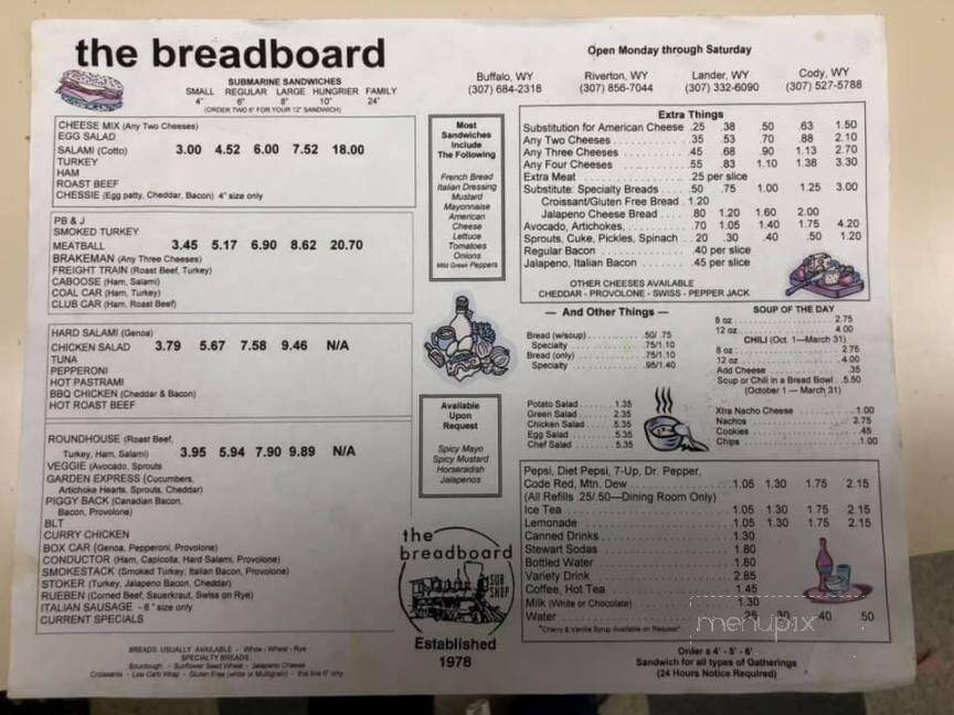 Breadboard - Riverton, WY menu_pic