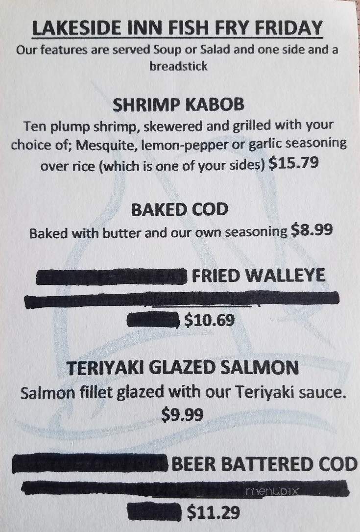 Lakeside Inn - Davis, IL menu_pic