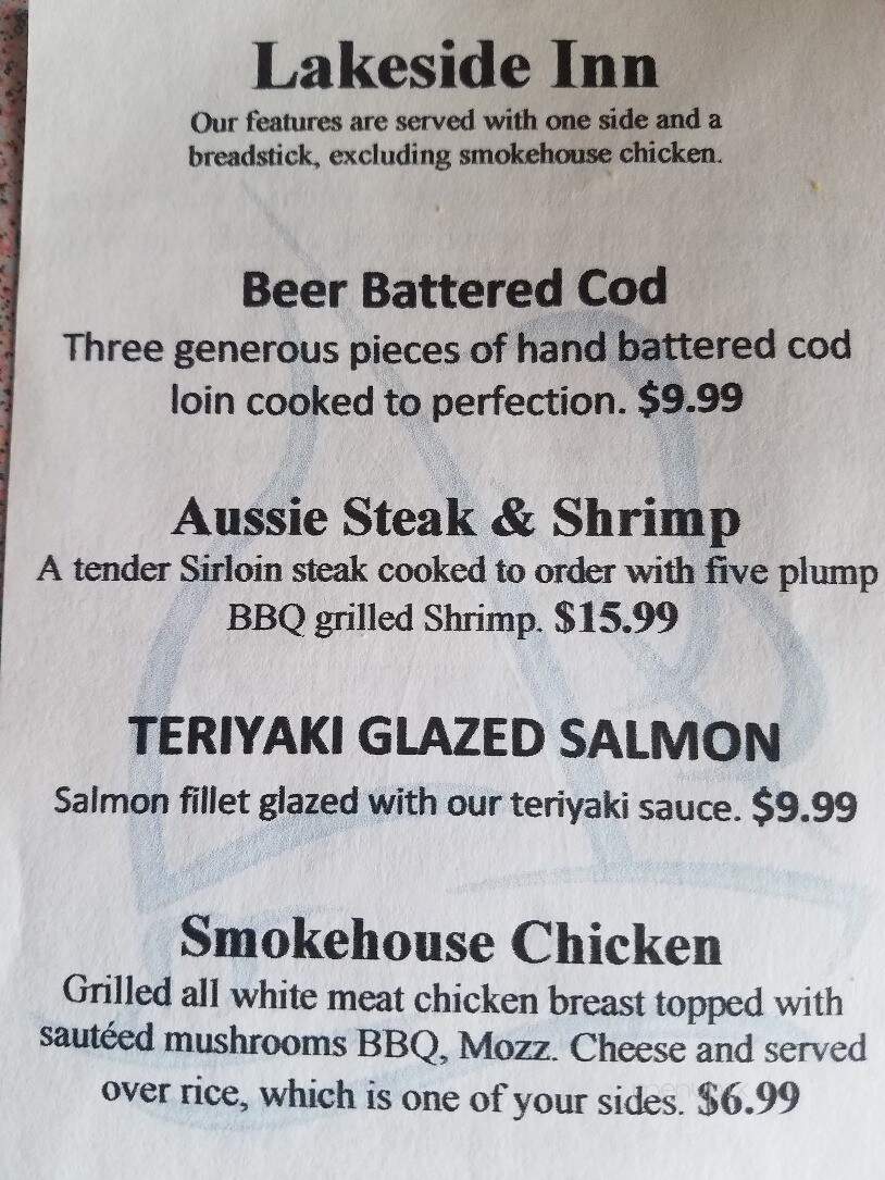 Lakeside Inn - Davis, IL menu_pic