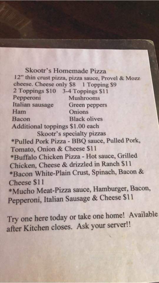 Skooter's - Mascoutah, IL menu_pic