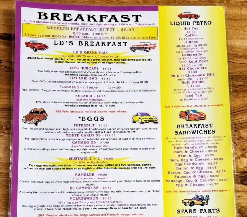 L D's Filling Station Bar - Mason City, IA menu_pic