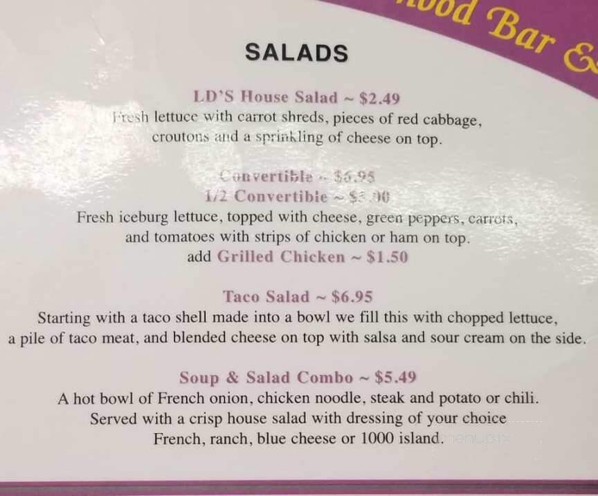 L D's Filling Station Bar - Mason City, IA menu_pic