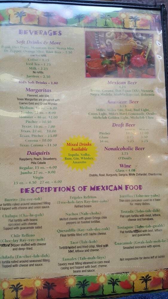 El Mariachi Mexican Restaurant - Austin, MN menu_pic