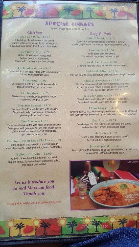 El Mariachi Mexican Restaurant - Austin, MN menu_pic