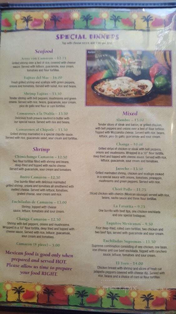 El Mariachi Mexican Restaurant - Austin, MN menu_pic