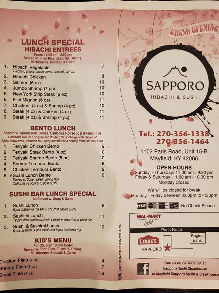 Sapporo Hibachi & Sushi - Mayfield, KY