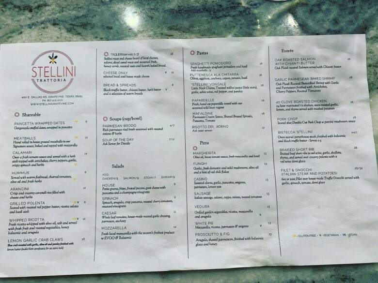 Stellini - Grapevine, TX menu_pic