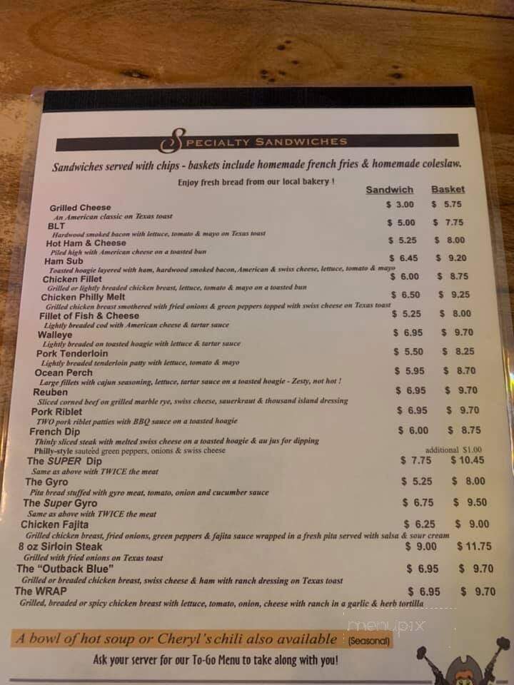 Outback Saloon & Grill - Stanchfield, MN menu_pic