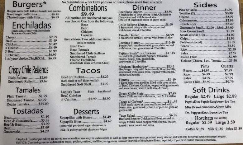 Lupita's Mexican Restaurant - Fort Collins, CO menu_pic