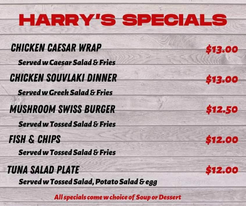 Harry's Open Kitchen - London, ON menu_pic