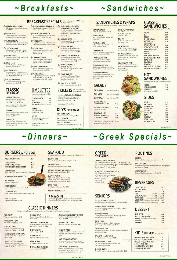 Harry's Open Kitchen - London, ON menu_pic
