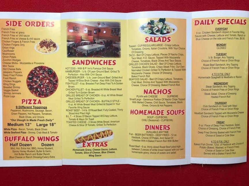 B P Inn - Brockport, PA menu_pic