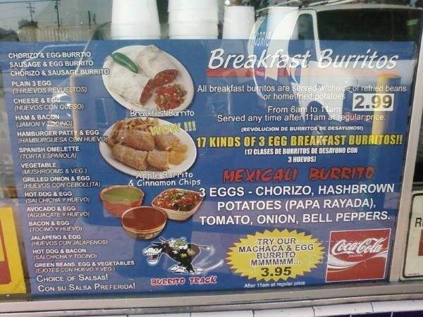 Burrito Track - Whittier, CA menu_pic
