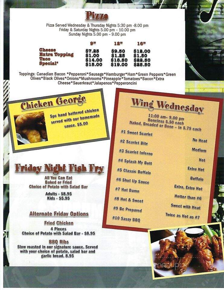 Rock City Tap Incorporated - Rock City, IL menu_pic