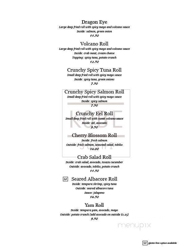Kobe Japanese Bistro Restaurant - Edmonton, AB menu_pic