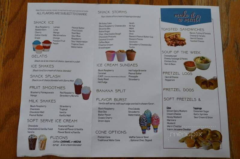 Ice Shack - Mill Hall, PA menu_pic