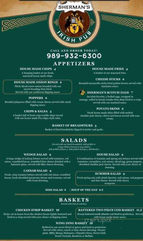 Vernon Pub - Vernon, MI menu_pic