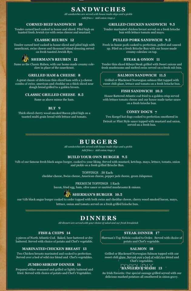 Vernon Pub - Vernon, MI menu_pic